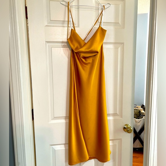 Cowl Neck Midi Length Slip Dress | Color: Gold | Size: S | Astanley827's Closet Cowl Neck Midi Length Slip Dress | Color: Gold | Size: S | Astanley827's Closet